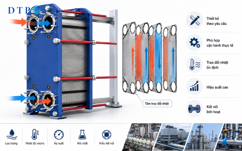 Sản xuất trao đổi nhiệt dạng tấm theo vận hành thực tế